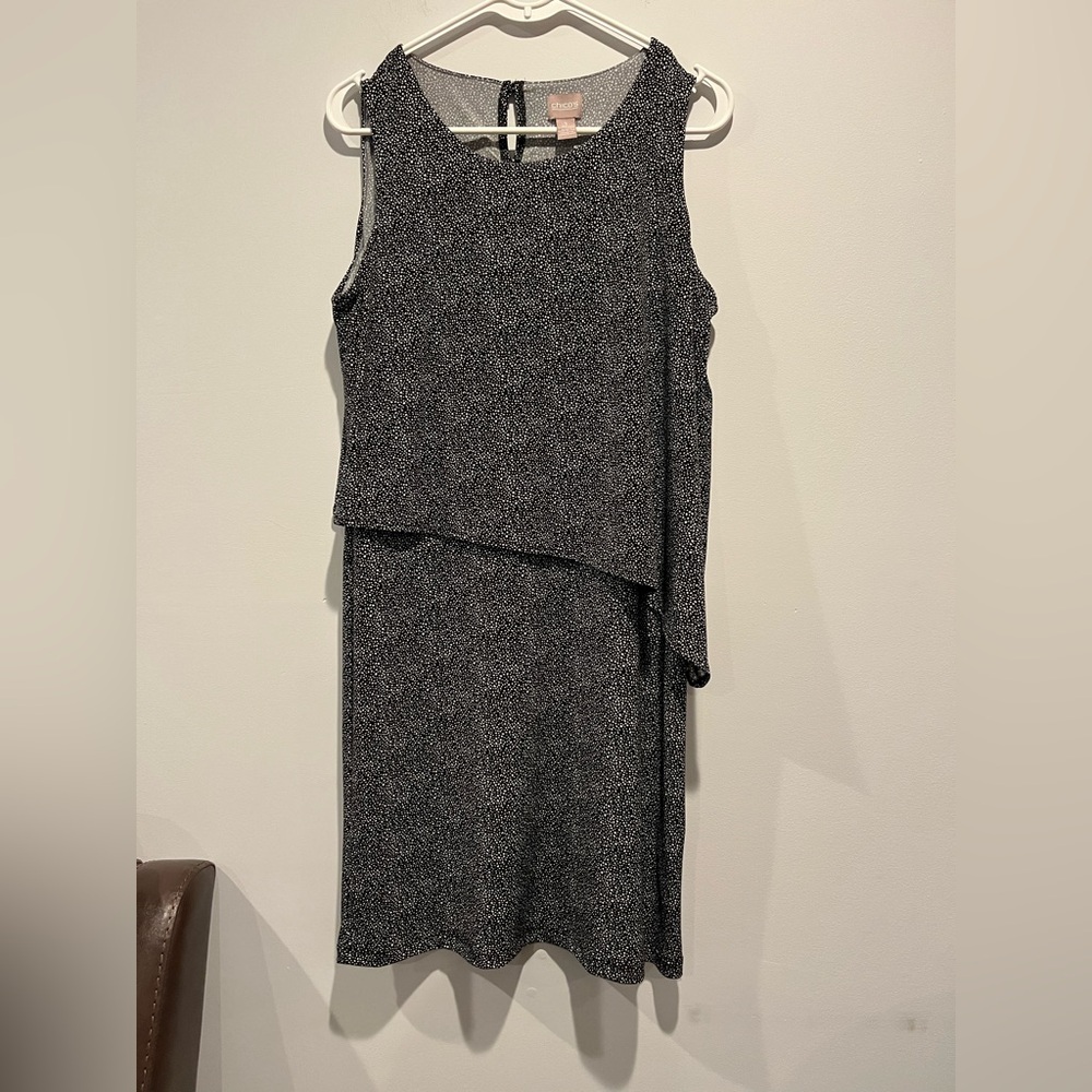 Chico's Black and White Asymmetrical Dress